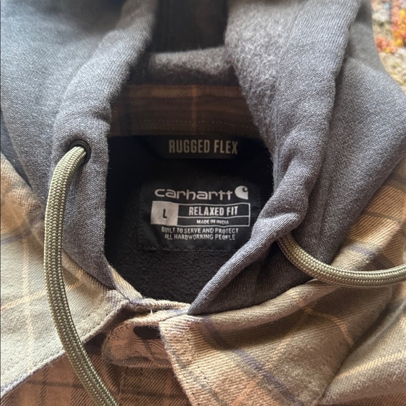 CARHARTT RUGGED FLEX RELAXED FIT MENS JACKET WITH HOODIE IN SZ LG…NWOT…NICE! - Picture 5 of 6